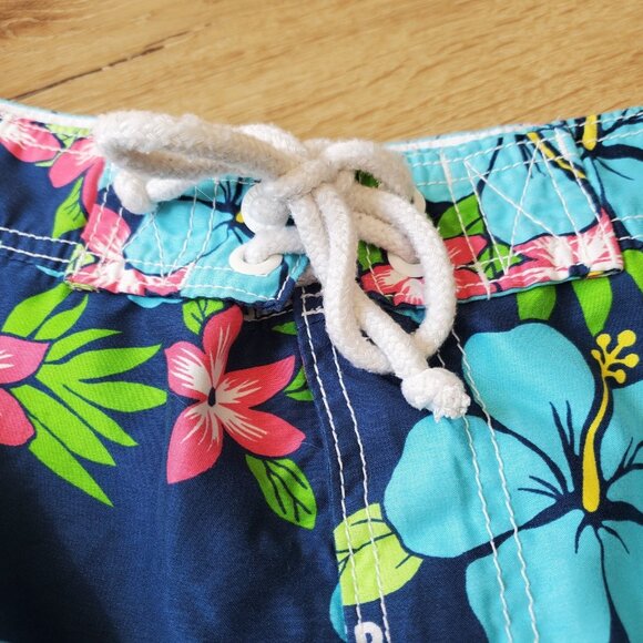 Hollister Mens Blue Hibiscus Hawaiian Board Surf Swim Shorts Size M Trunks Cargo - Picture 5 of 16